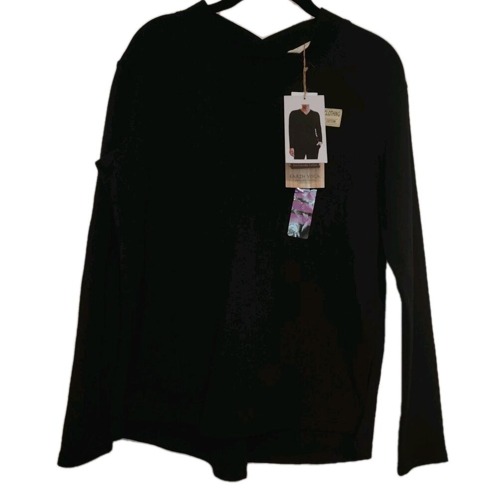 NWT S Women's Black Sweatshirt Sustainable‎ Earth Yoga
